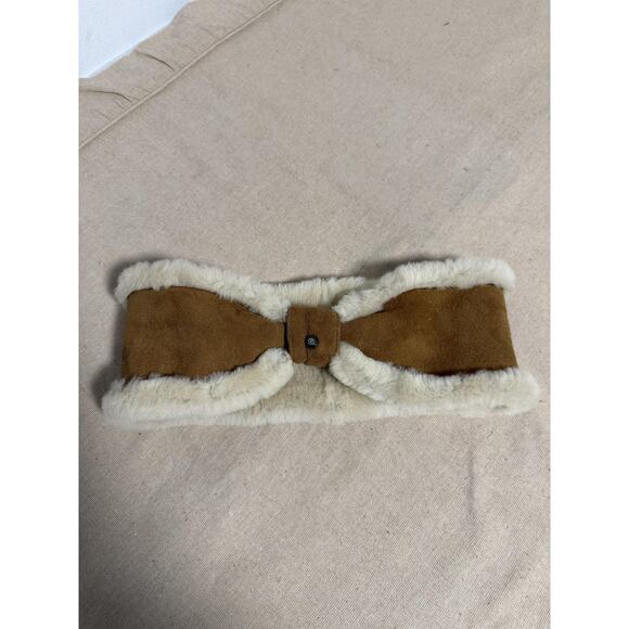 UGG Shearling Ear Warmer Headband Womens One Size Brown Tan Fleece Faux Fur - Picture 7 of 7